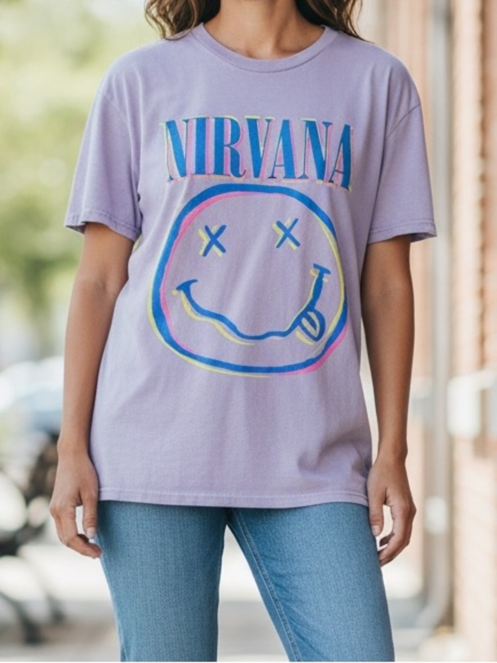 NWT Nirvana Lavender Graphic Band Tee